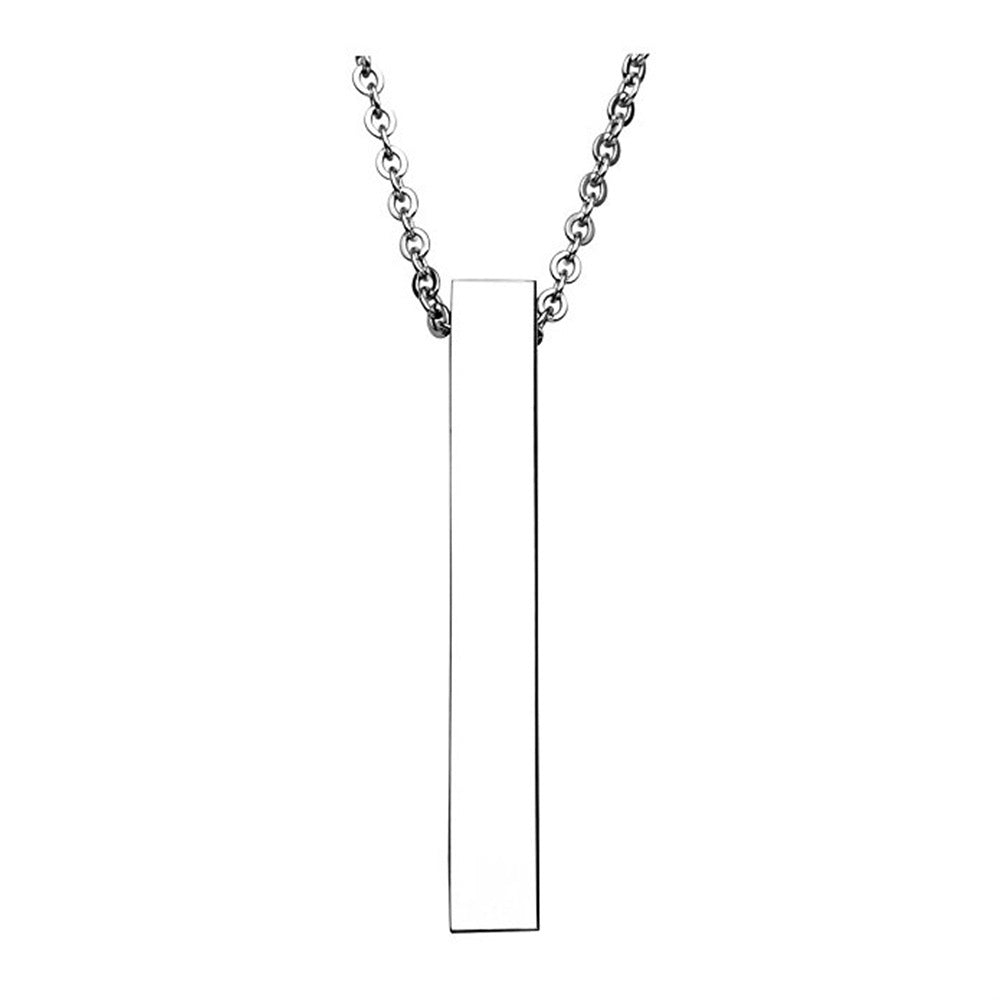 Stainless Steel Cube Pillar Necklace Keychain